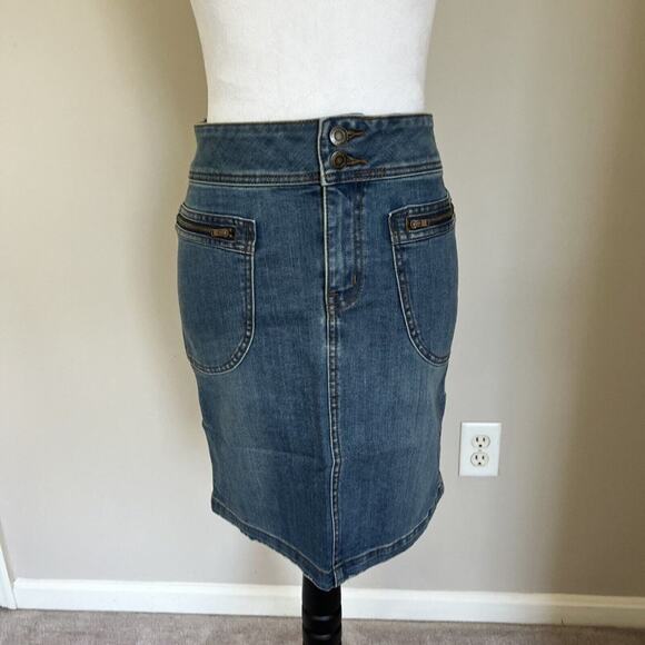 Prana Denim Skirt Mini Pencil Fitted Pockets Casual Everyday - Picture 8 of 8